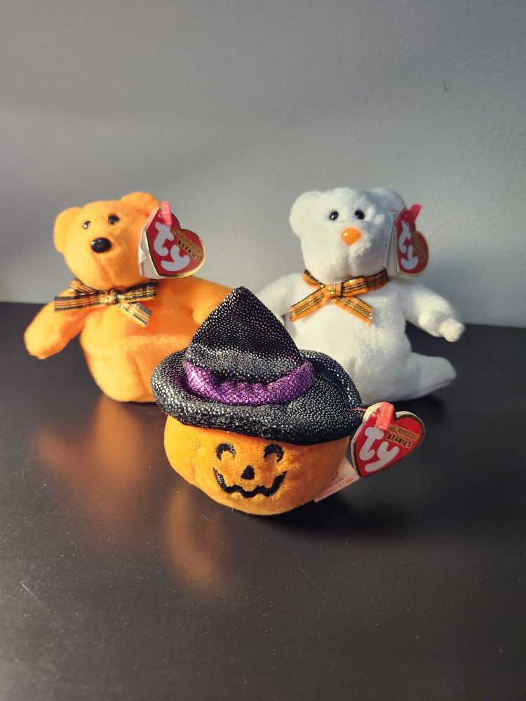 Ty Halloween Beanies "Haunted" "Phanton" "Scream"