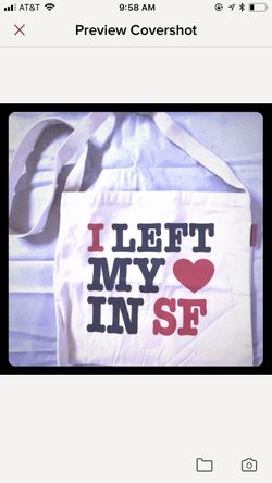 NEW I ❤️ SF Crossbody Canvas Bag Made In USA 🇺🇸 SF Made