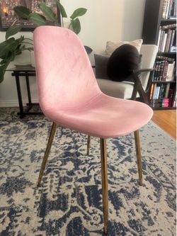 Pink suede chair