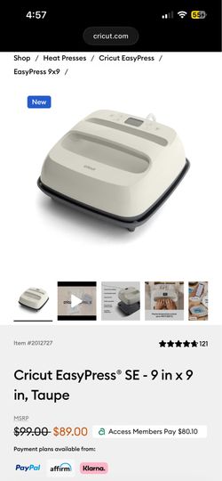 Cricut 9”x9” Heat Press