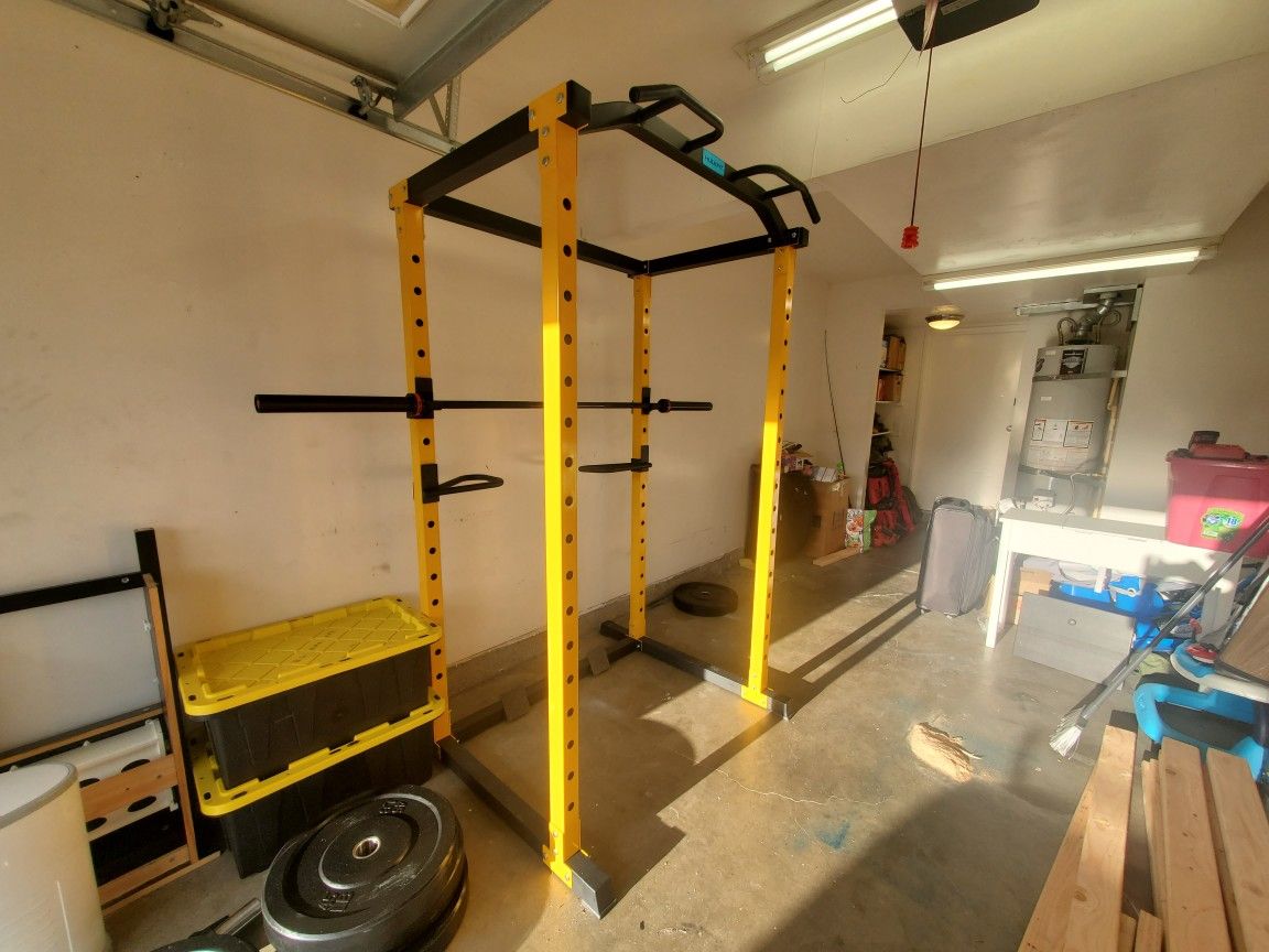 Squat Rack w/ Barbell and Plates
