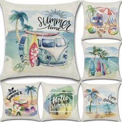 Summer Pillow Covers 18x18 Set of 6 (insert are not included )