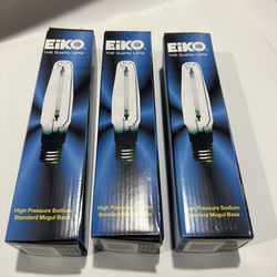 3 Eiko High Pressure Sodium LU250 Watt Standard Mogul Base Clear Light Bulb