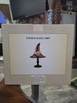 Stained Glass Witch Hat Lamp