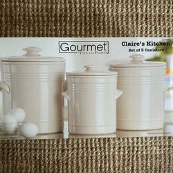 Fitz and Floyd Claire’s Kitchen Canisters NEW