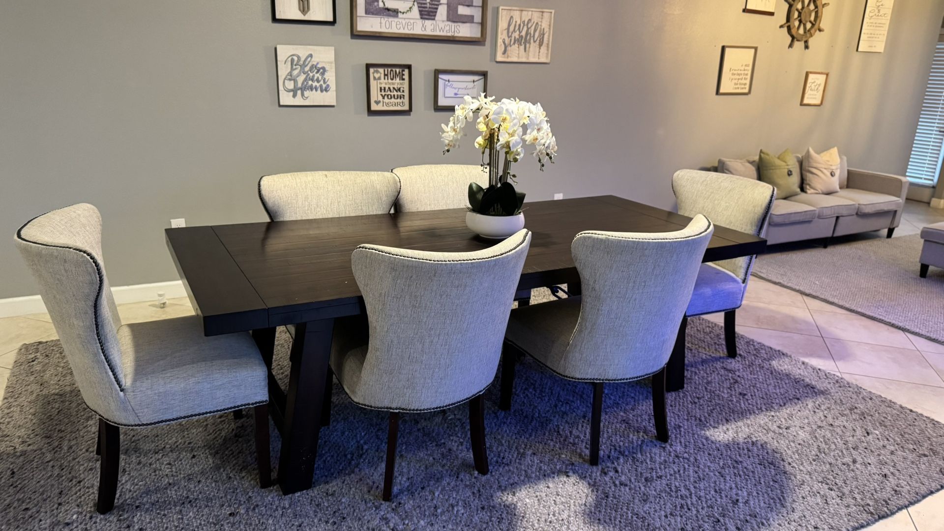 Wood Dining Table + 6 Chairs
