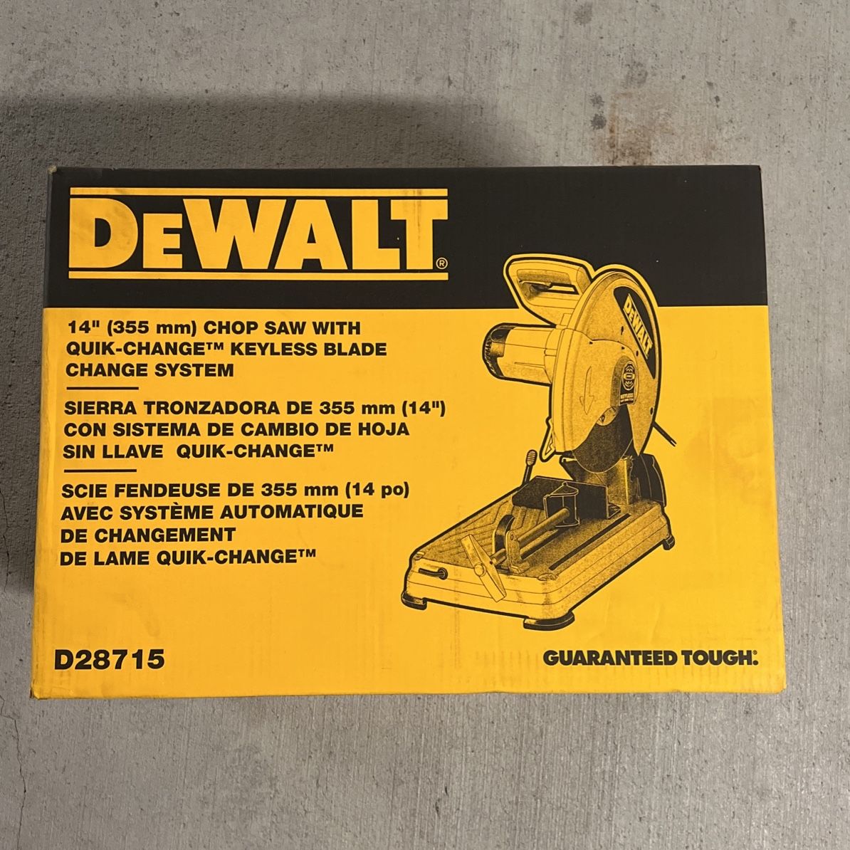 Dewalt Chop Saw With Quick Change Keyless D28715