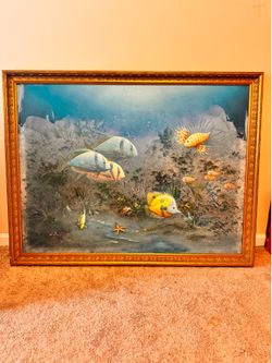 Large signed C. Benolt oil painting 3D 52.5x40 inch