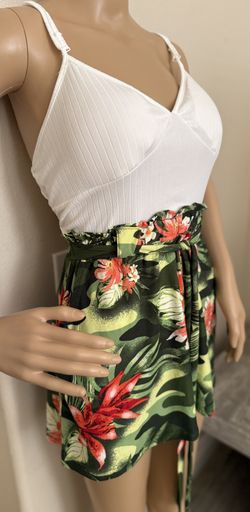 One Piece, Romper Shorts, Stretch Tropical, Print Outfit Medium Large6/8