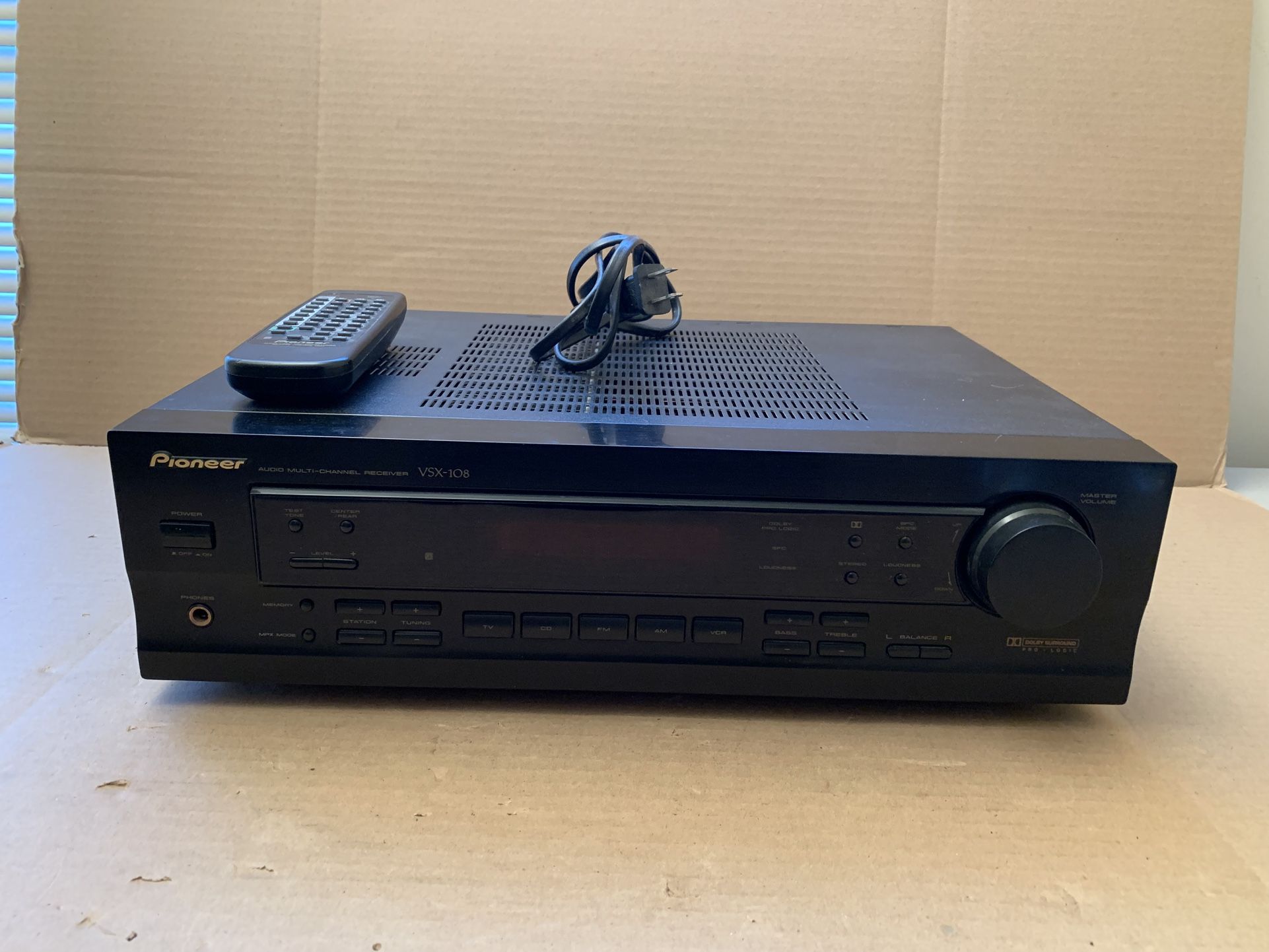 Pioneer VSX-108 Receiver HiFi Stereo Audio 5.1 Channel Home Theater W/ Remote
