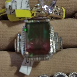 STERLING AMETRINE RING. SIZE 10