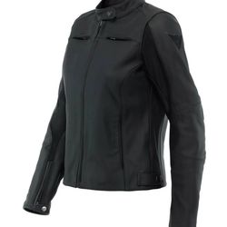 Dainese Razon 2 Women’s Leather Motorcycle Jacket + Metal Plate Back Protector Insert