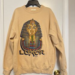 Vintage 90s Luxor Pharaoh Sphynx Egypt Crew Neck Pyramid Sweatshirt Size Medium