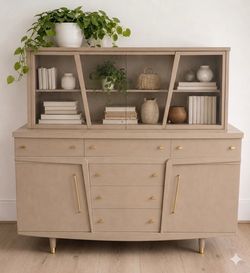 Refinished Meier & Pohlmann Vintage MCM Hutch (2-Pieces)