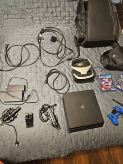 PS4 Pro  and VR headset with a backpack
