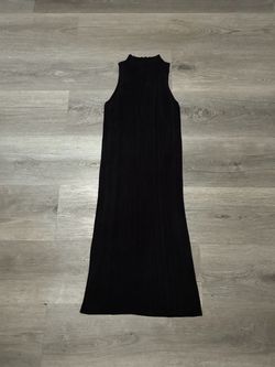 Ninety Percent Women’s Mock Neck Ribbed Black Dress