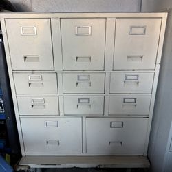 Heavy-Duty Steel File/Tool Storage Cabinet – All Drawers Work