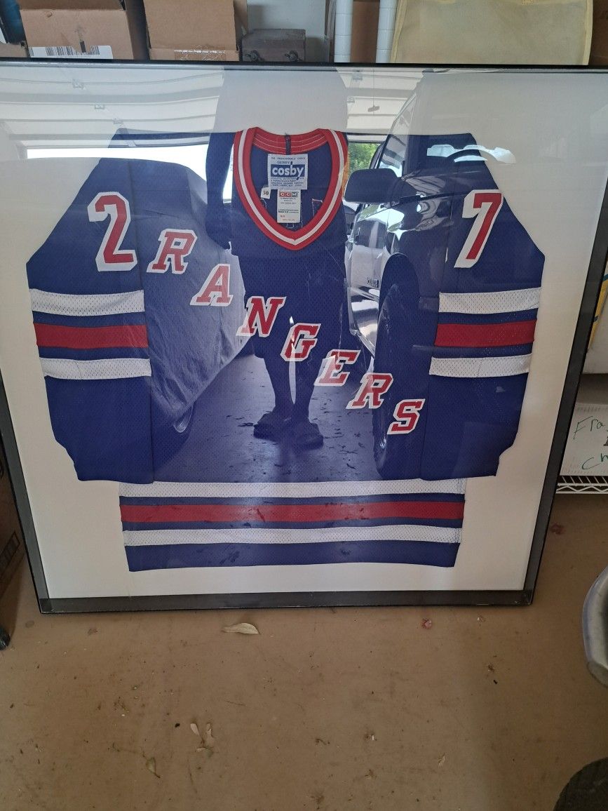 Vintage Gerry Cosby New York Rangers Framed Hockey Jersey Alexei Kovalev