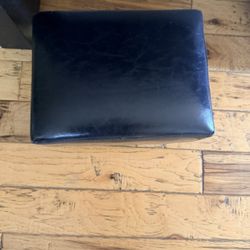 Small Black Faux Leather Ottoman Or  foot rest 