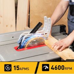 MarvTool Compact Table Saw 10 inch, 15Amp 4600RPM Portable Tablesaw 36T Blade