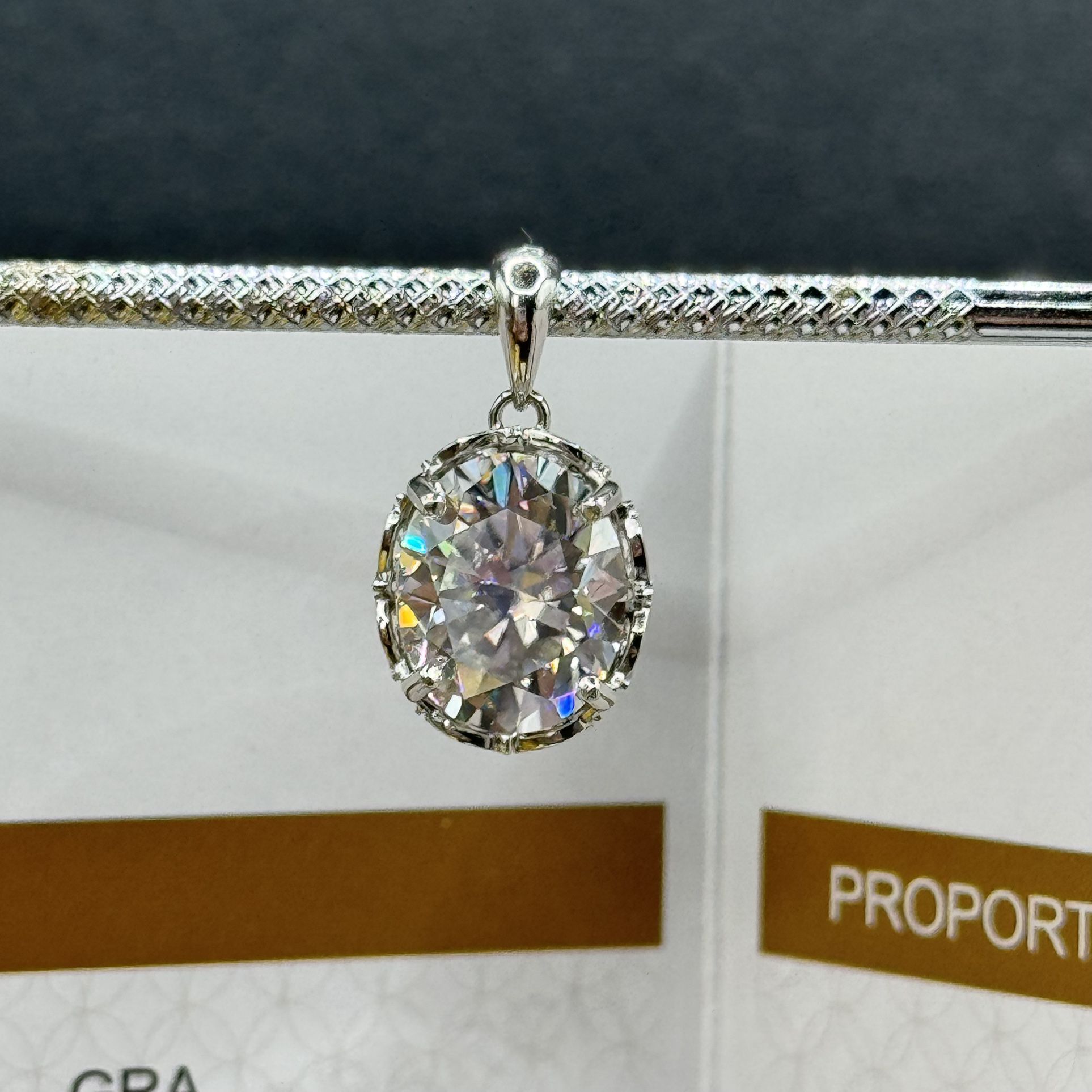 6ct big oval GRA certified Moissanite vvs1 color D pendant