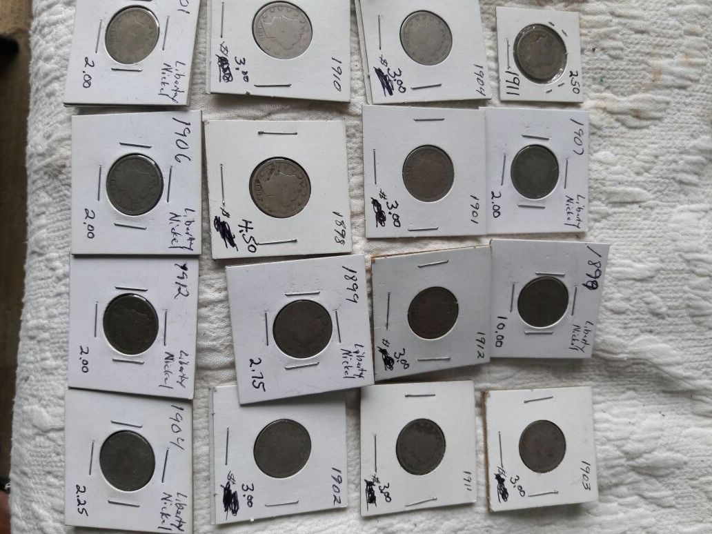 V nickels nice full dates from 2.00 up to 10.00 each see our other items on my sight
