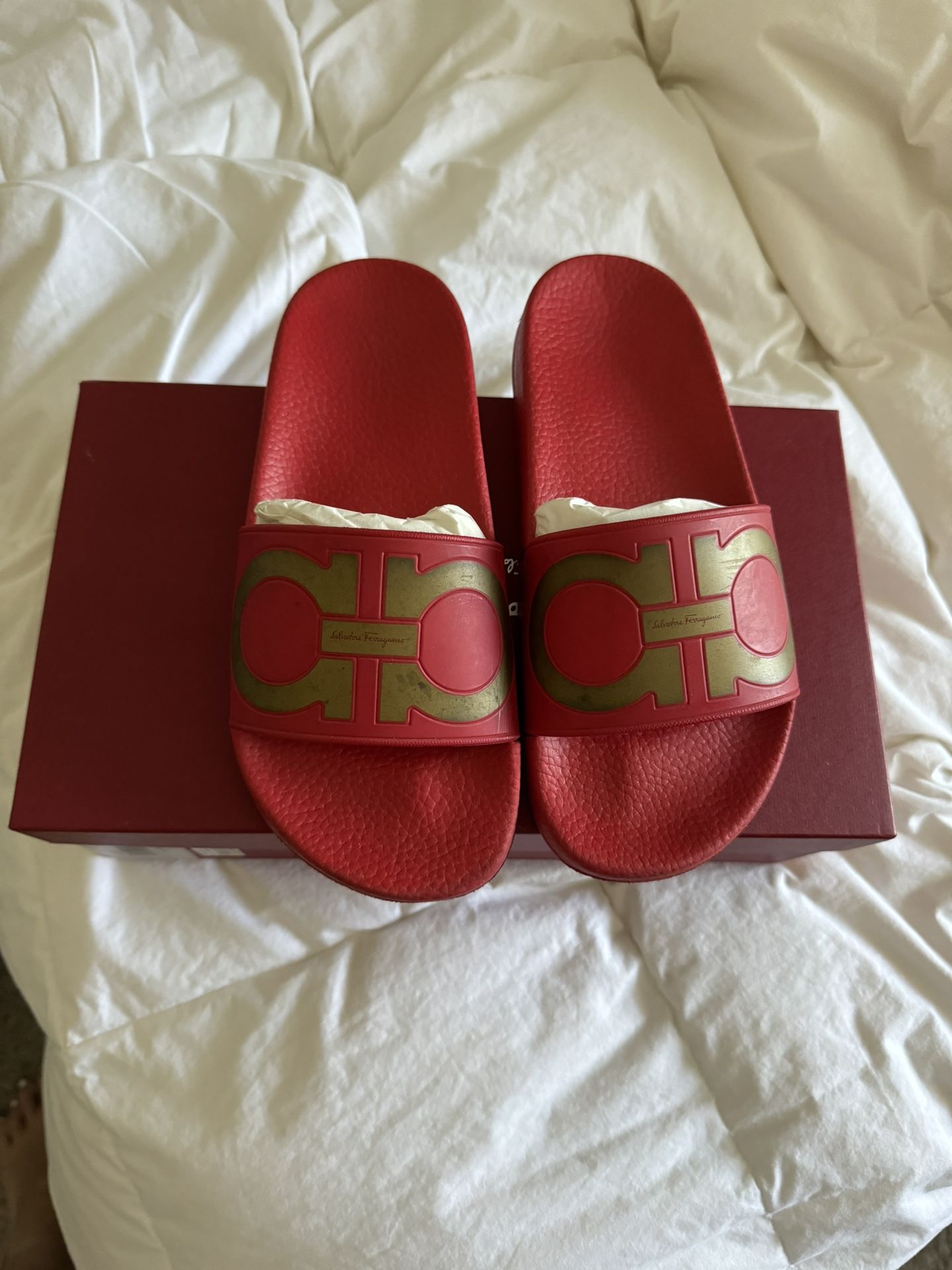 Used Salvatore Ferragamo Slides Sz7 Women