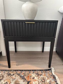 Black Fluted Nightstands (Set of 2)