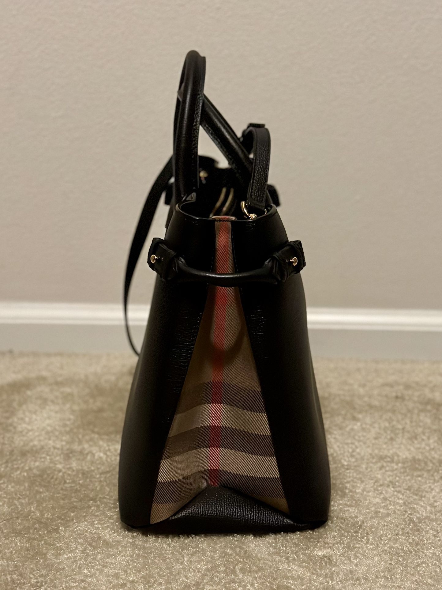 Burberry Black Leather Satchel Handbag