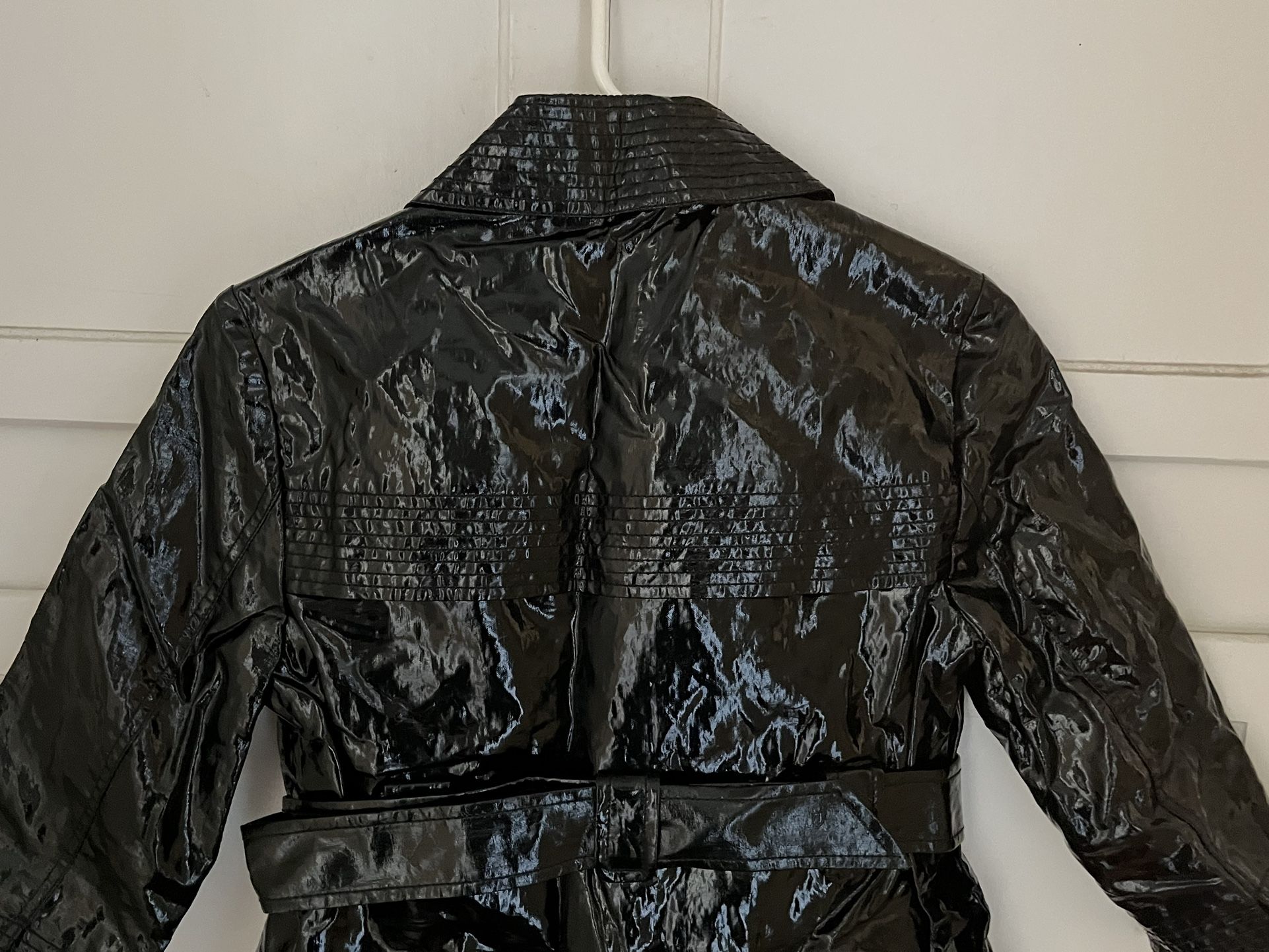 Juicy Couture Vinyl Double Breasted Raincoat NWOT SZ S