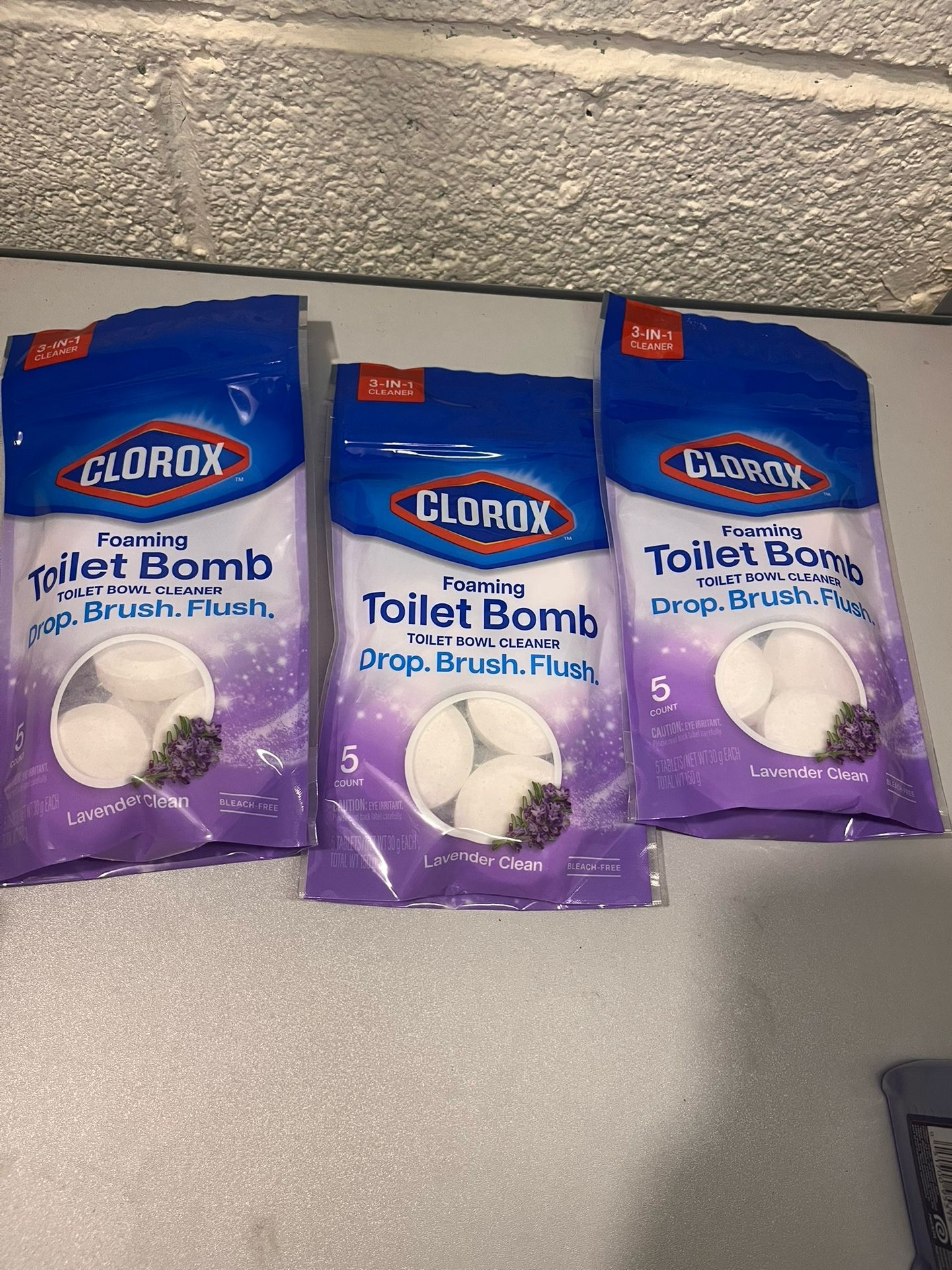 Clorox Foaming Toilet Bomb Toilet Bowl Cleaner, Bleach Free, Lavender Clean, 5 Count