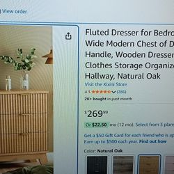 New In Box Bamboo Style Dresser