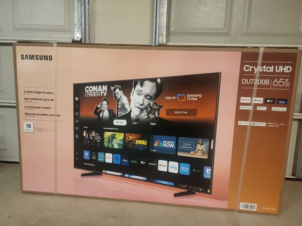 Samsung -65" Class DU7200 Series Crystal UHD 4K Smart Tizen TV - (2024) New Free Delivery Or Pickup
