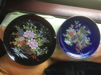 Japanese Kutani plates - pair