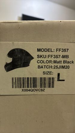 FF357 Full Face Motorcycle Helmet Matt Black Large