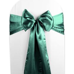 Emerald Green Satin Chair Sashes 