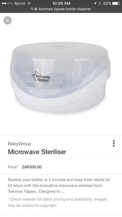 Tommee tippee microwave sterilizer.