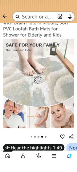 Soft PVC Loofah Bath Mat with Drain Hole