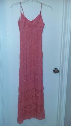 long coral cocktail dress, sz 10