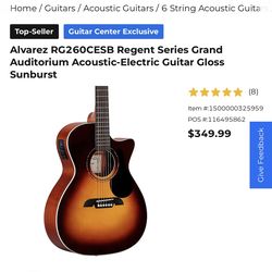 Alvarez RG260CESB Regent Series Grand Auditorium Acoustic-Electric Guitar Gloss Sunburst