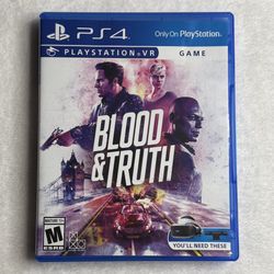 Blood & Truth PS4 PlayStation VR PSVR Game - Case & Disc 
