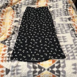Black Floral Skirt