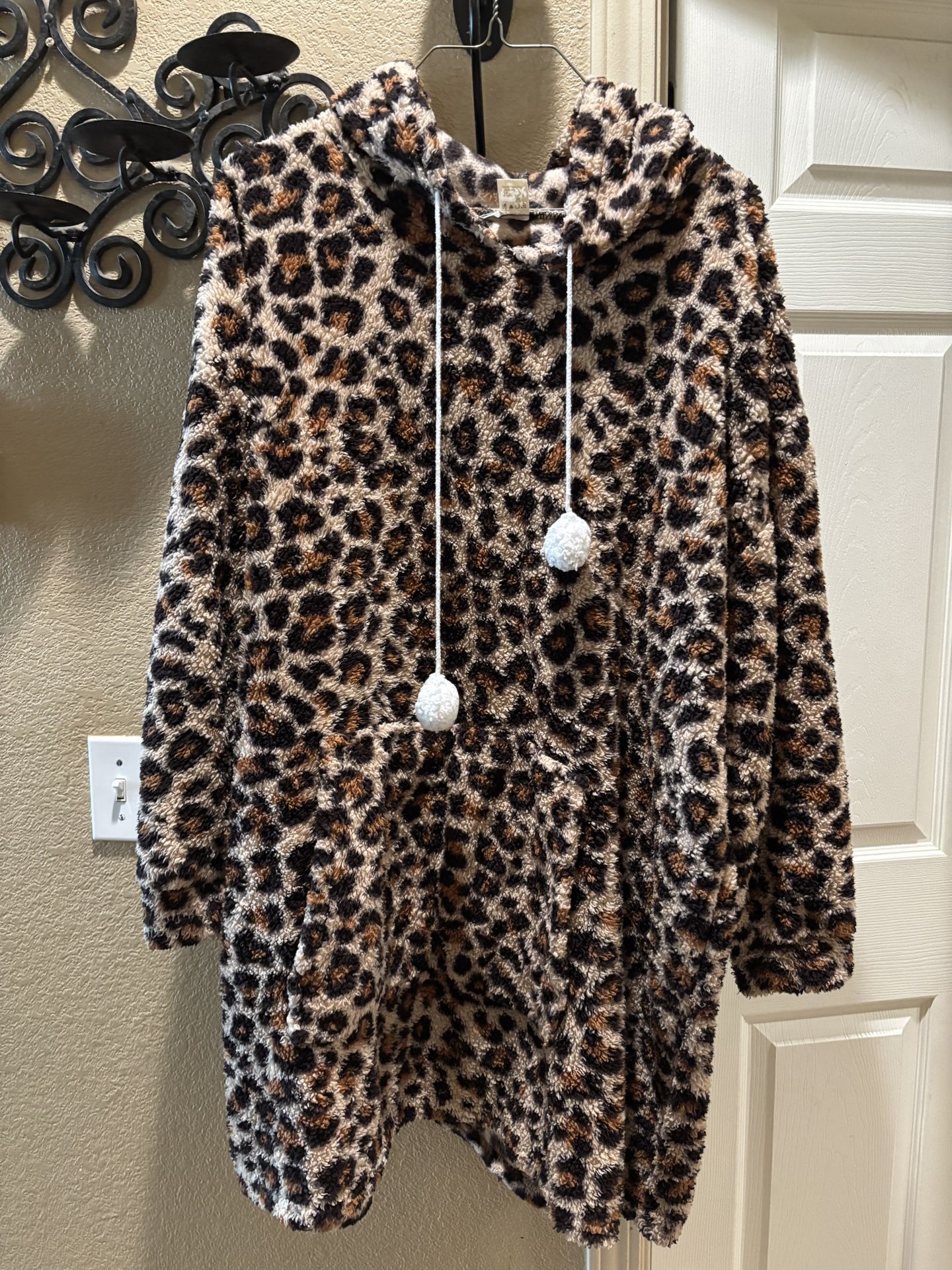 Cheetah Print Oversized Plush Hoodie