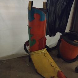 Folk Art Metal Cowboy Boot LARGE display Americana Metal