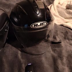 Hjc Motorcycle Helmets The Black One Is A Lg And The Gray One Is Med