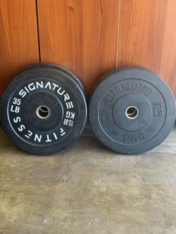 Olympic Bumper Plates - 35 lb Pair & 25 lb Pair