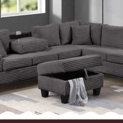 Black Friday Sale!! 🔥 SALE EXTENDED – LIMITED TIME ONLY! 🔥  Upgrade your living space with our Cozy Corduroy Sectional – now with a FREE Storage Ott