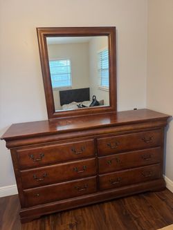 Wood Dresser with Mirror