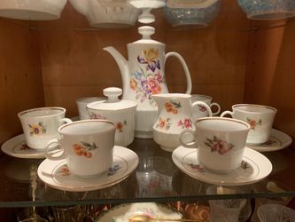 Vintage 17 Piece Tea, Coffee espresso Set Porcelain German Henneberg Porzellan
