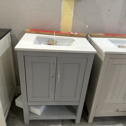 Bathroom vanity 24 inch gray 